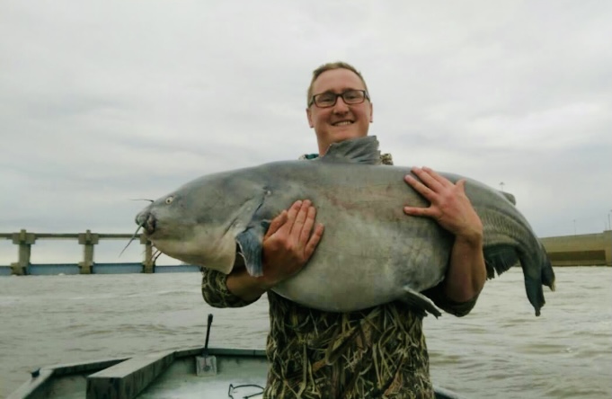 Patrick McRae Holding 100 Pound Catfish